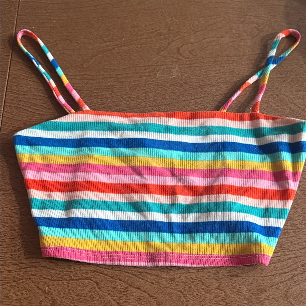 Forever 21 Multicolor Striped Crop Top